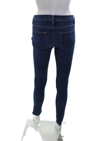 Frame Denim Womens Mid Rise Skinny Leg Columbia Road Jeans Blue Cotton Size 27