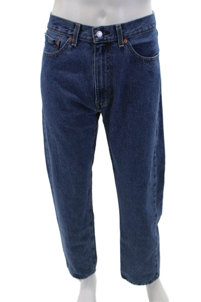 Levis Mens Zip Up Slim Leg Mid Rise medium Wash Jeans Blue Cotton Size 35X30