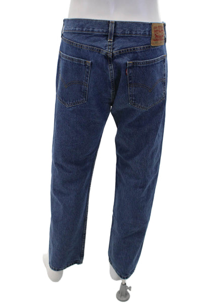 Levis Mens Zip Up Slim Leg Mid Rise medium Wash Jeans Blue Cotton Size 35X30