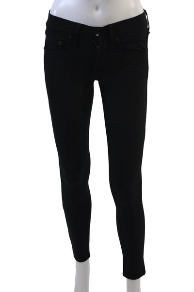 Rag & Bone Jean Womens Cotton Straight Leg Skinny Zip Fly Jeans Black Size 23