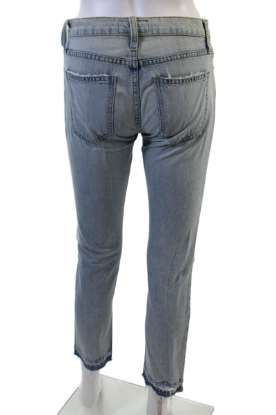 Current/Elliott Womens Cotton The Cropped Straight Denim Jeans Blue Size 23