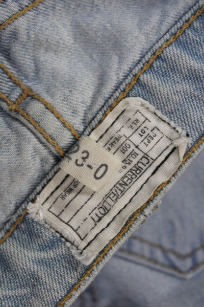 Current/Elliott Womens Cotton The Cropped Straight Denim Jeans Blue Size 23