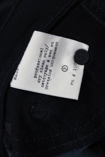 Rag & Bone Womens Cotton Leather Detail Skinny Fit Denim Jeans Black Size 25