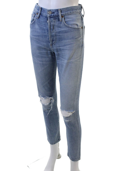 Citizens of Humanity Womens Cotton Liya High Rise Classic Fit Jeans Blue Size 22