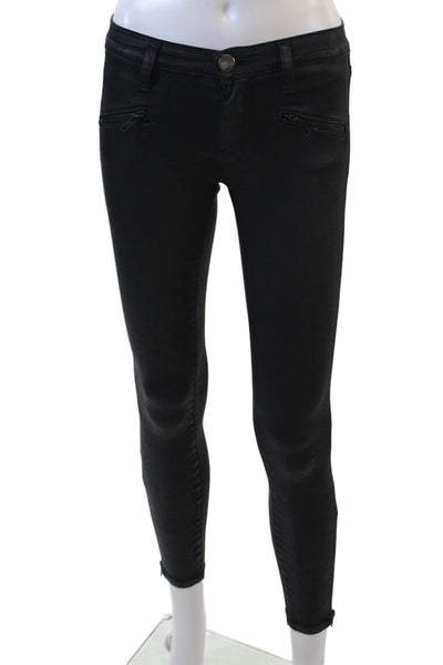 Current/Elliott Womens Cotton The Soho Zip Stiletto Pants Black Size 23