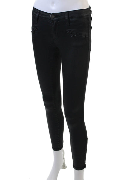 Current/Elliott Womens Cotton The Soho Zip Stiletto Pants Black Size 23