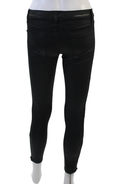 Current/Elliott Womens Cotton The Soho Zip Stiletto Pants Black Size 23