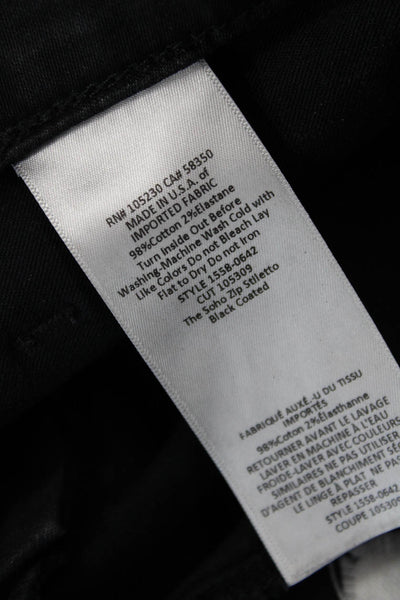 Current/Elliott Womens Cotton The Soho Zip Stiletto Pants Black Size 23