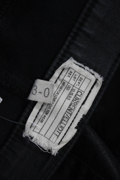 Current/Elliott Womens Cotton The Soho Zip Stiletto Pants Black Size 23