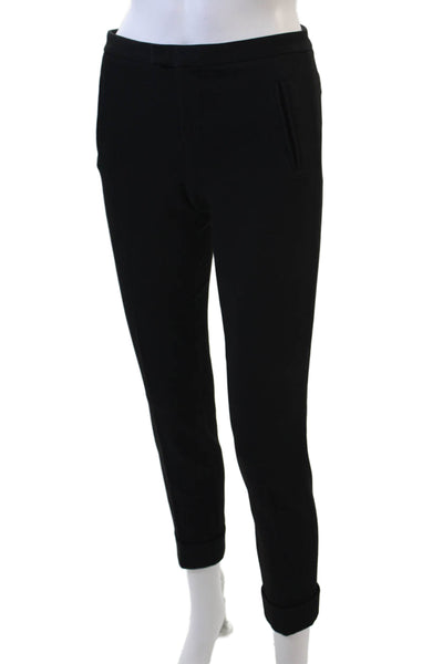ATM Womens Low Rise Tailored Skinny Straight Leg Cuffed Hem Pants Black Size 0