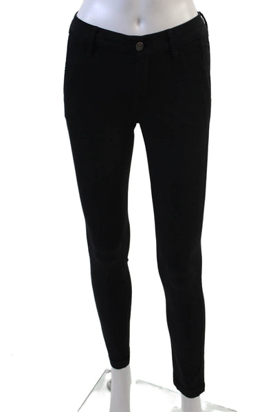 Joie Jeans Womens Cotton Tailored Straight Trouser Skinny Pants Black Size 23
