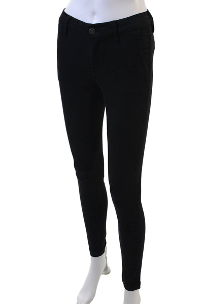 Joie Jeans Womens Cotton Tailored Straight Trouser Skinny Pants Black Size 23