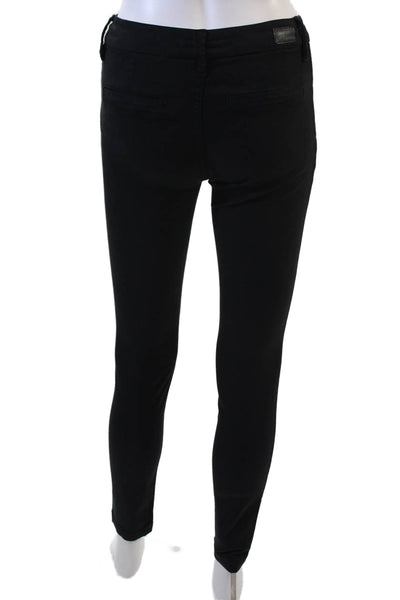 Joie Jeans Womens Cotton Tailored Straight Trouser Skinny Pants Black Size 23