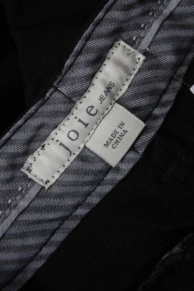Joie Jeans Womens Cotton Tailored Straight Trouser Skinny Pants Black Size 23
