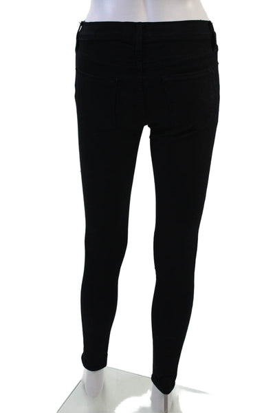 Frame Denim Womens Cotton Le Skinny De Jeanne Zip Fly Denim Jeans Black Size 24