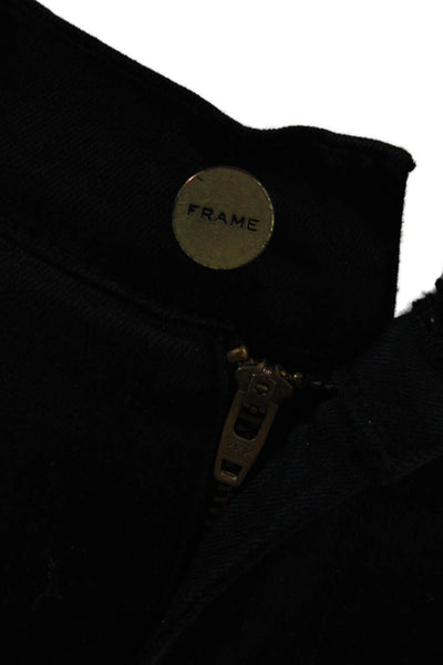 Frame Denim Womens Cotton Le Skinny De Jeanne Zip Fly Denim Jeans Black Size 24