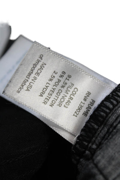 Frame Denim Womens Cotton Le Skinny De Jeanne Zip Fly Denim Jeans Black Size 24