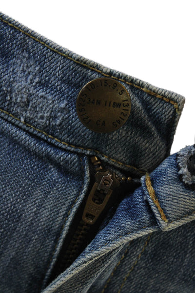 Current/Elliott Womens Cotton The Stiletto Distressed Skinny Jeans Blue Size 24