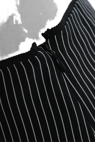 Rag & Bone Womens Silk Striped Straight Round Hem Midi Skirt Black Size 00