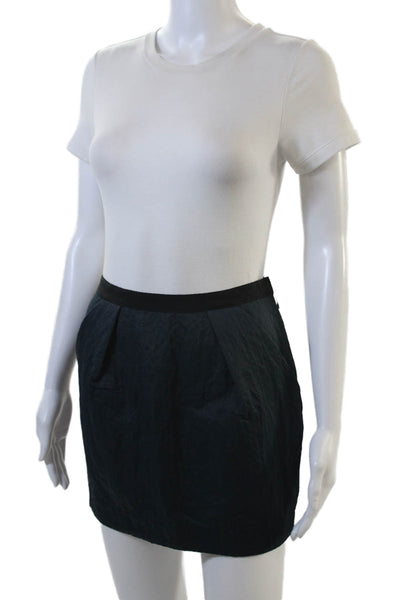 Elizabeth and James Womens Classic Zip Up Mini Skirt Blue Size XS