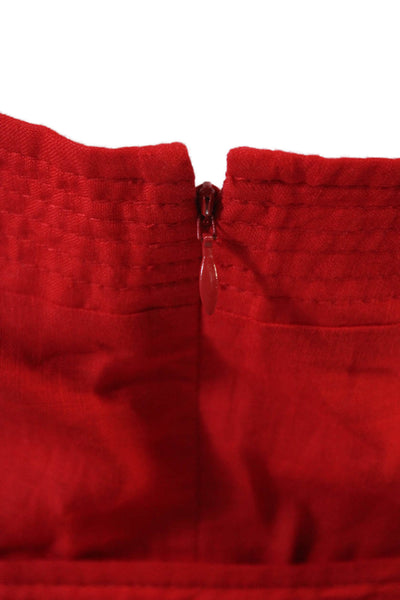 J Crew Women's Square Neck Spaghetti Straps Straight Leg Jumpsuirt Red Size 22