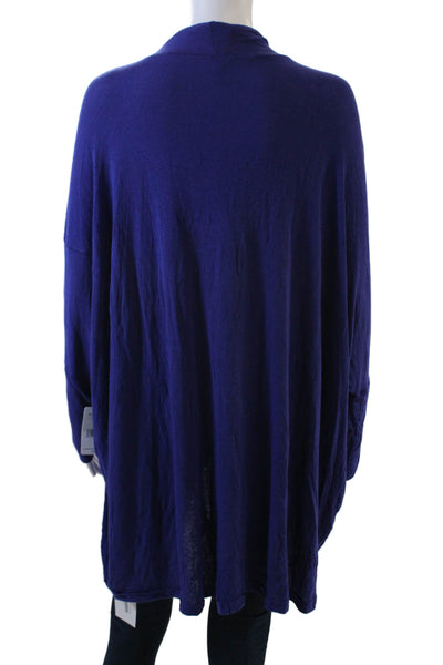 We The Free Women's Mock Neck Long Sleeves Basic T-Shirt Purple Size M