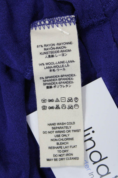 We The Free Women's Mock Neck Long Sleeves Basic T-Shirt Purple Size M