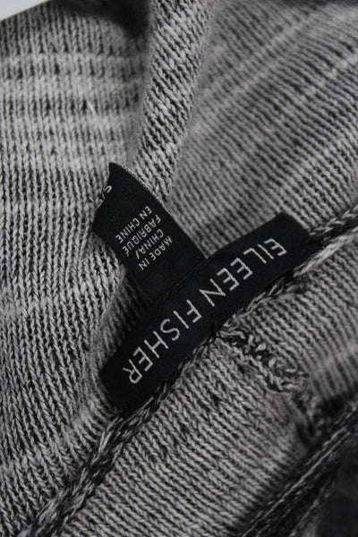 Eileen Fisher Womens Long Sleeve Open Front Cardigan Sweater Gray Cotton Small