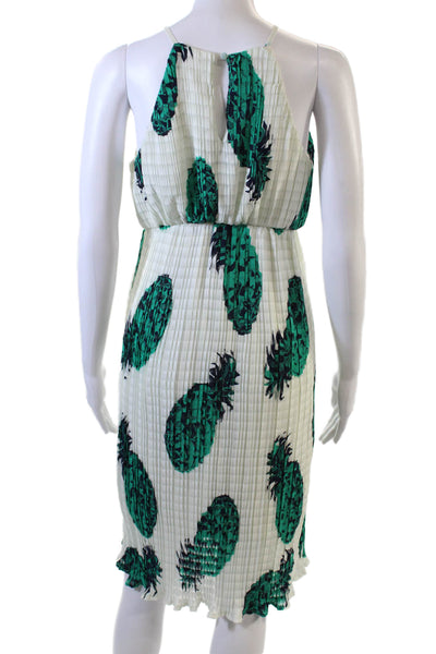 Sunday In Brooklyn Womens Sleeveless Scoop Neck Pineapple Dress White Green XS