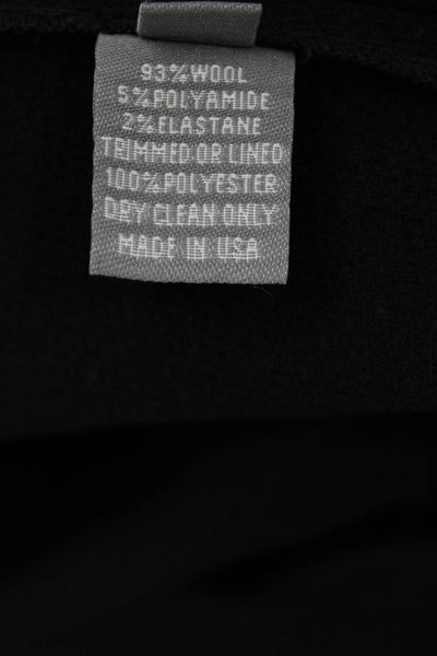 Lela Rose Women's V-Neck Short Sleeves Pockets Mini Dress Black Size 0