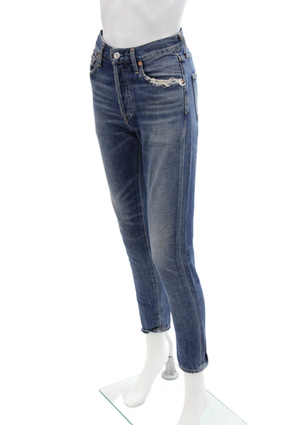 Citizens of Humanity Womens Liya High Rise Classic Fit Crop Jeans Blue Size 22