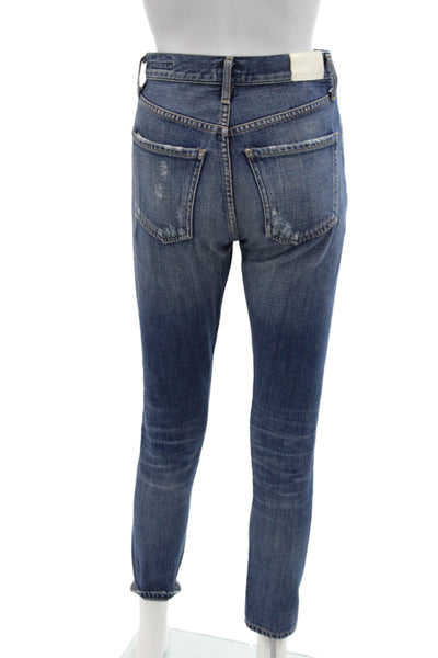 Citizens of Humanity Womens Liya High Rise Classic Fit Crop Jeans Blue Size 22