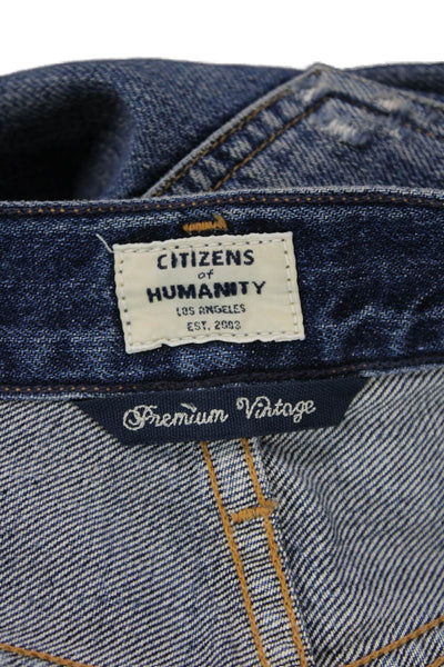 Citizens of Humanity Womens Liya High Rise Classic Fit Crop Jeans Blue Size 22