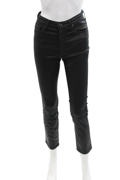 AG Adriano Goldschmied Womens The Isabelle High Rise Jeans Black Size 24