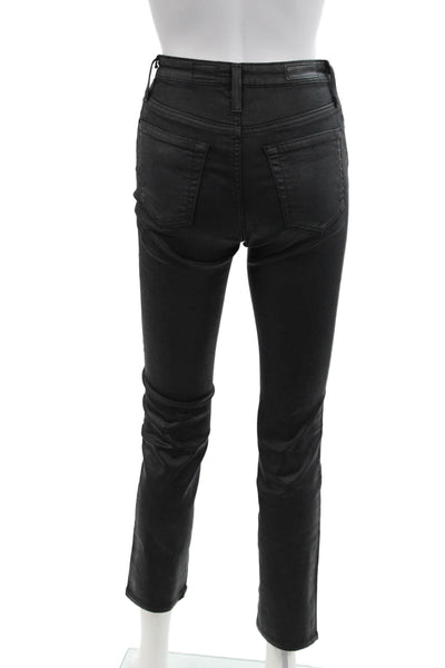 AG Adriano Goldschmied Womens The Isabelle High Rise Jeans Black Size 24