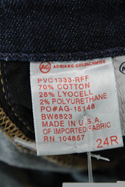 AG Adriano Goldschmied Womens The Stilt Roll Up Cigarette Leg Jeans Blue Size 24