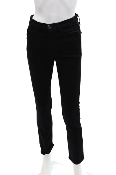 Rag & Bone Womens High Rise Zip Up Skinny Leg Jeans Black Cotton Size 24