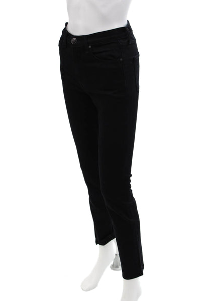 Rag & Bone Womens High Rise Zip Up Skinny Leg Jeans Black Cotton Size 24