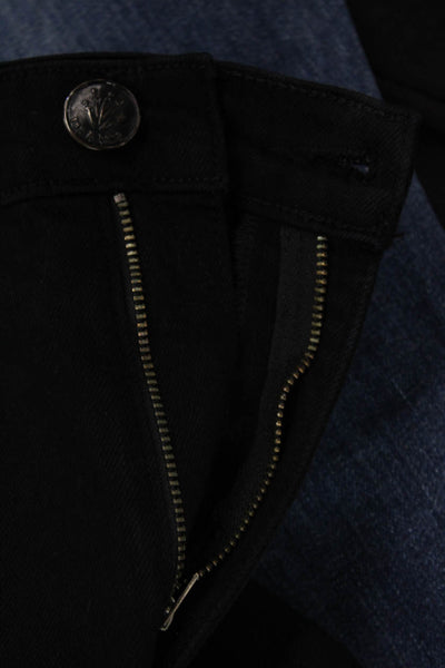 Rag & Bone Womens High Rise Zip Up Skinny Leg Jeans Black Cotton Size 24
