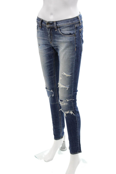 Rag & Bone Jean Womens The Dre Skinny Leg Jeans Surfer Blue Cotton Size 24