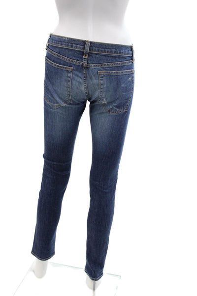 Rag & Bone Jean Womens The Dre Skinny Leg Jeans Surfer Blue Cotton Size 24