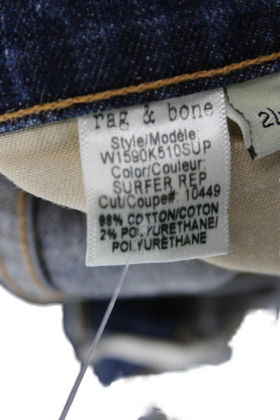 Rag & Bone Jean Womens The Dre Skinny Leg Jeans Surfer Blue Cotton Size 24