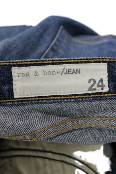 Rag & Bone Jean Womens The Dre Skinny Leg Jeans Surfer Blue Cotton Size 24