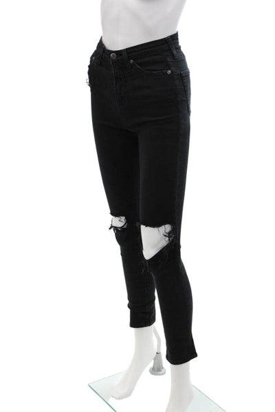 AG Adriano Goldschmied Womens The Sophie High Waist Jeans Black Size 24