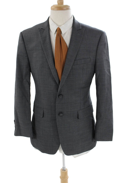 Calvin Klein Mens Two Button Extreme Slim Fit Blazer Gray Wool Size 40 Short