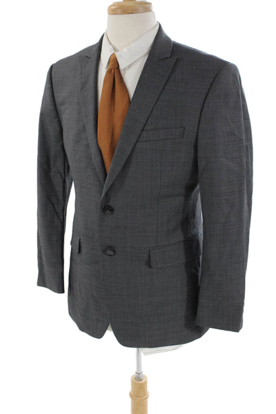 Calvin Klein Mens Two Button Extreme Slim Fit Blazer Gray Wool Size 40 Short