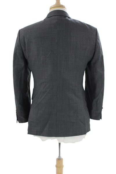Calvin Klein Mens Two Button Extreme Slim Fit Blazer Gray Wool Size 40 Short