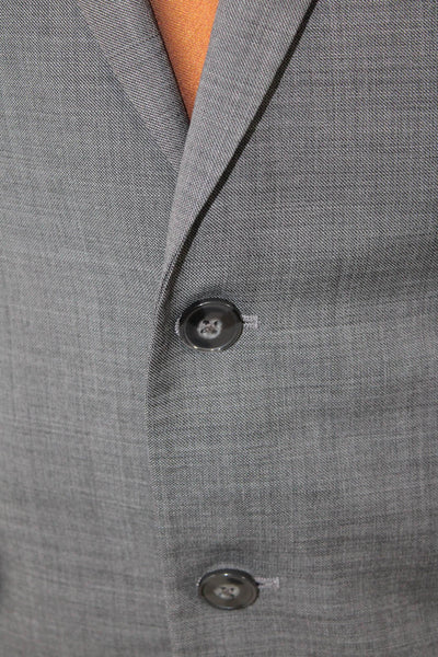 Calvin Klein Mens Two Button Extreme Slim Fit Blazer Gray Wool Size 40 Short