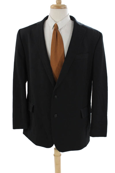 Stafford Mens Two Button Classic Fit Blazer Black Wool Size 50 Regular