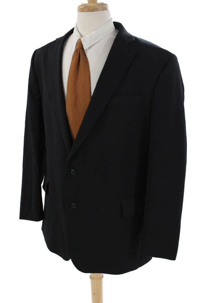 Stafford Mens Two Button Classic Fit Blazer Black Wool Size 50 Regular